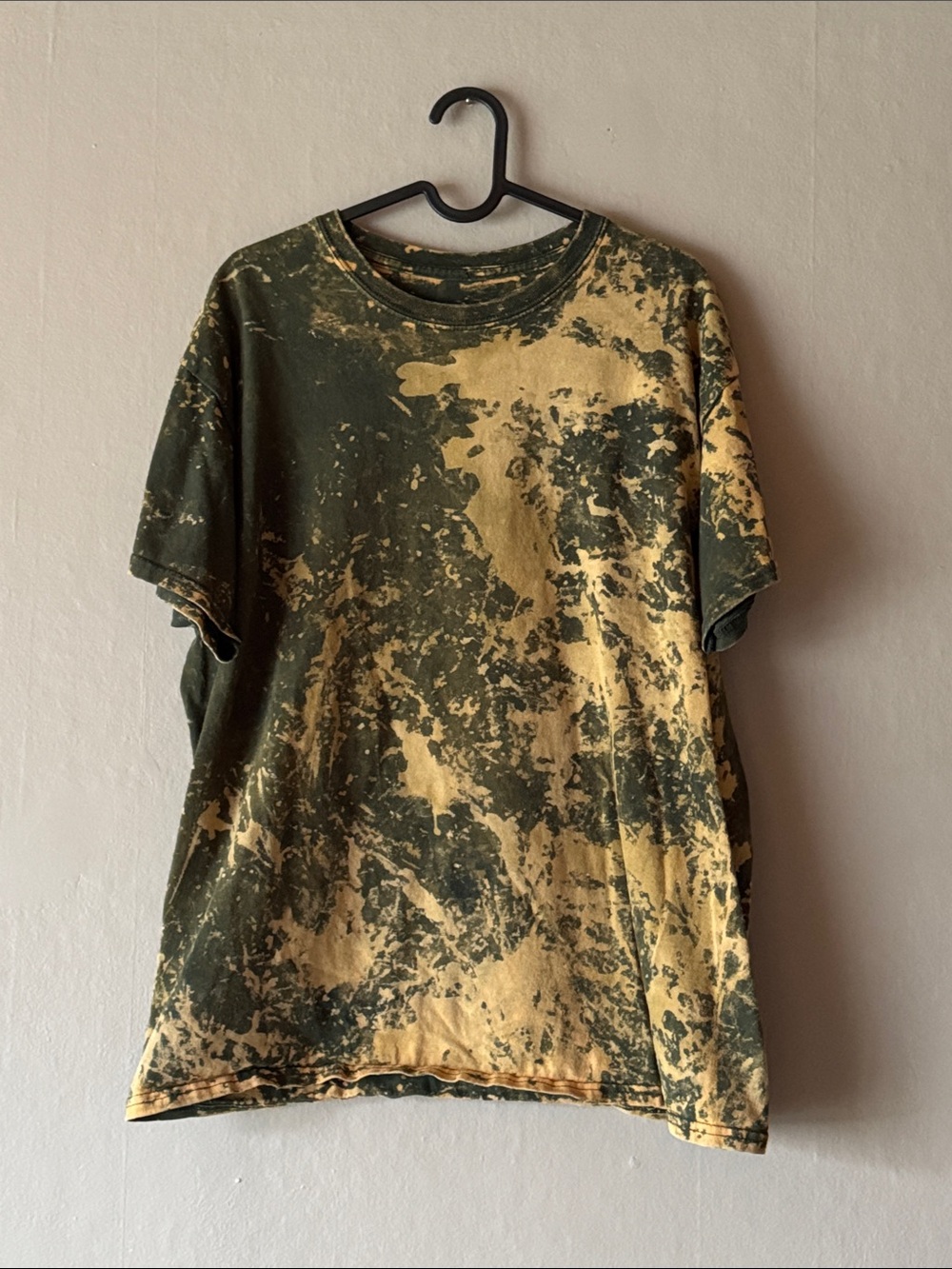 Bleach-dyed (reverse tie-dye) Tshirt